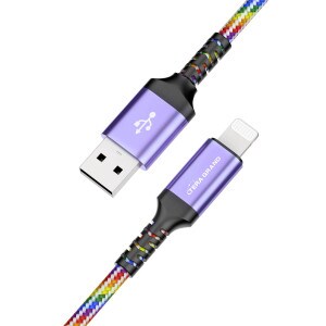 7FT Rainbow High-Speed Sync/Charge USB Cable with Lightning Connector